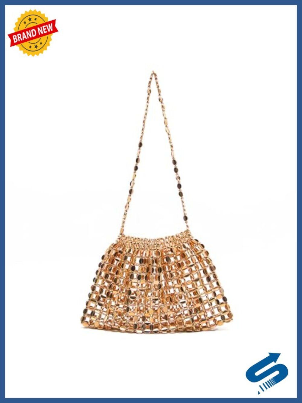 Handmade Beaded Hobo Evening Clutch Bag with Chain Strap